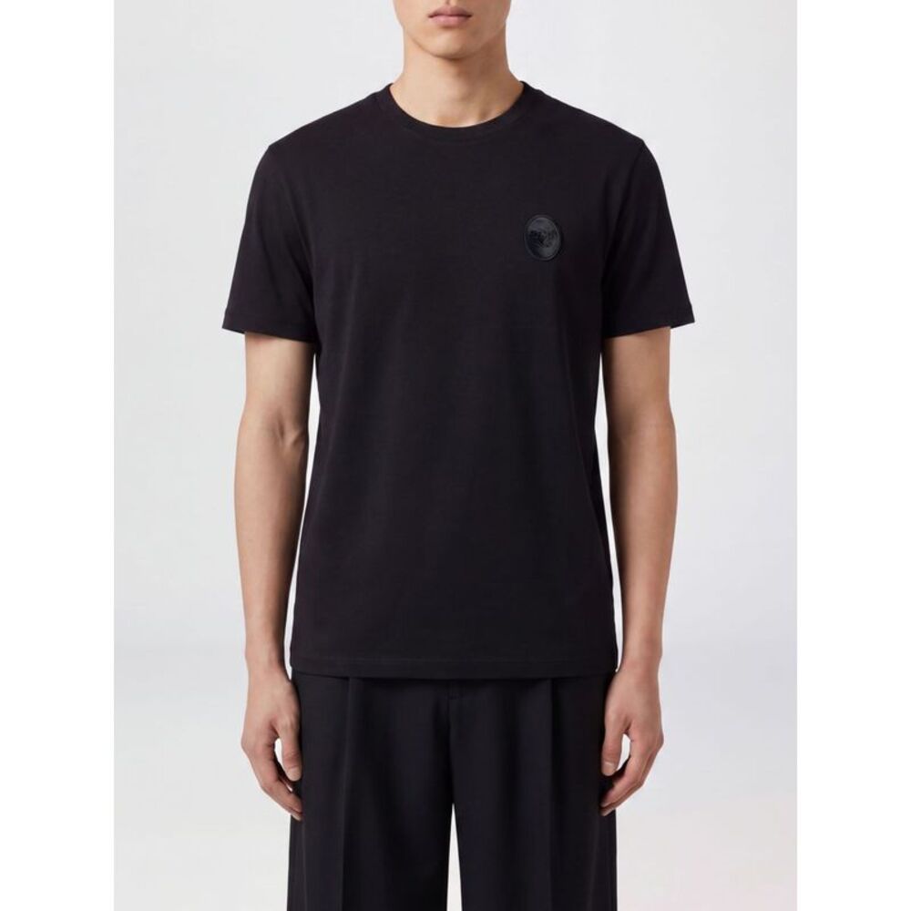 Versace Men Stretch-Cotton T-Shirt Versace With Tone-On-Tone Medusa Logo Patch